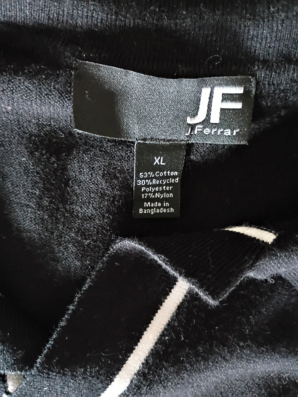 jf j.ferrar Black Polo with White Trim - Picture 2 of 9